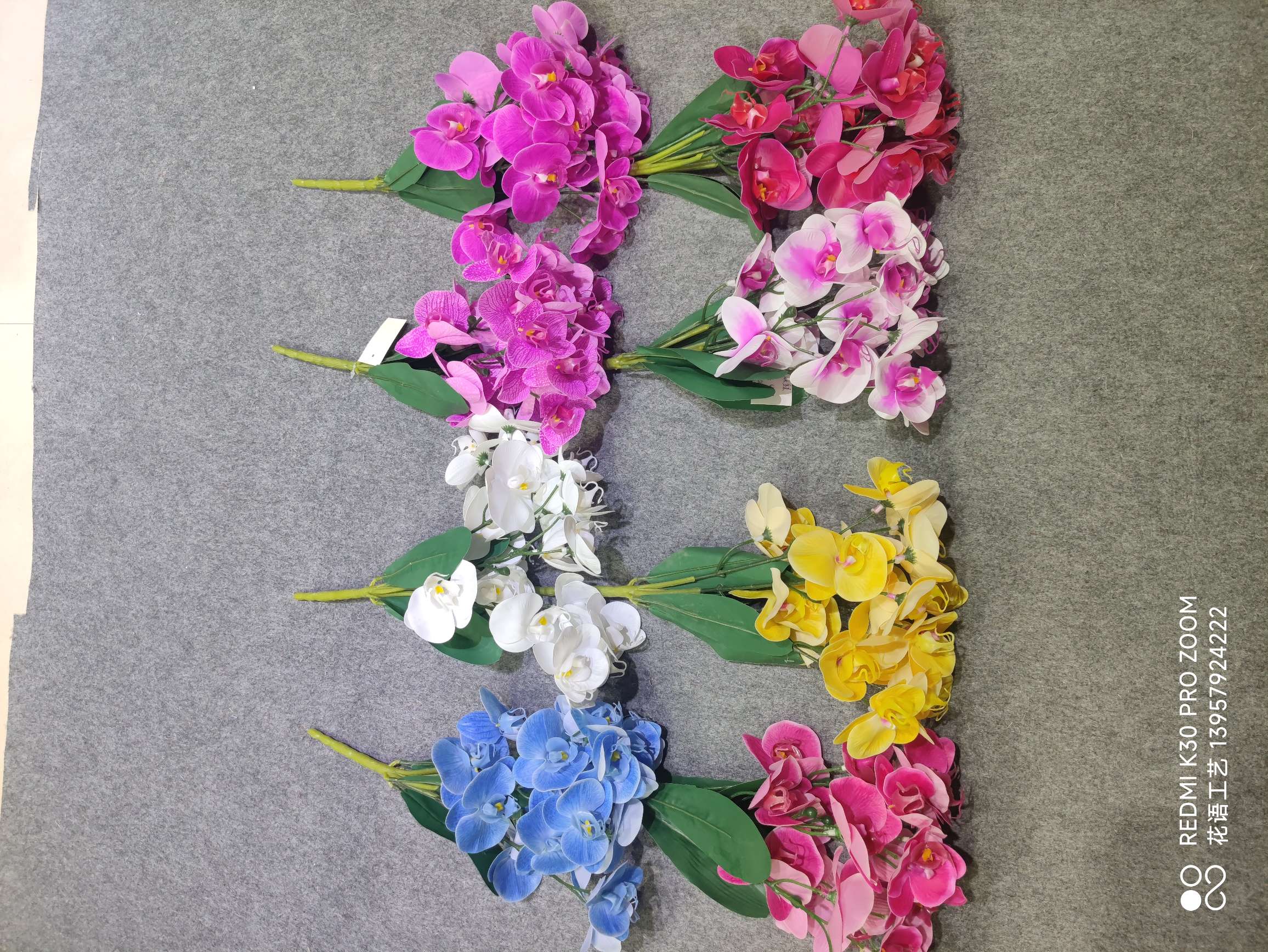Single Branch Feel Clematis Simulation Flower 3D Printing 3-Head Vine Home Decoration Wedding Flower Arrangement Display Magnolia Flower undefined