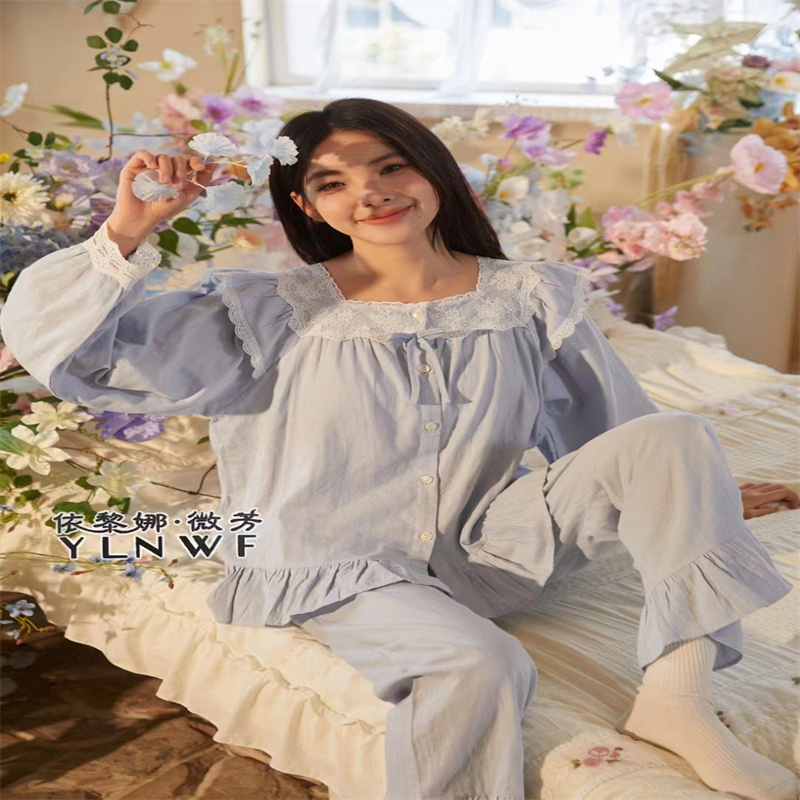 9313韩版宫廷风家居服睡衣新款 舒适透气