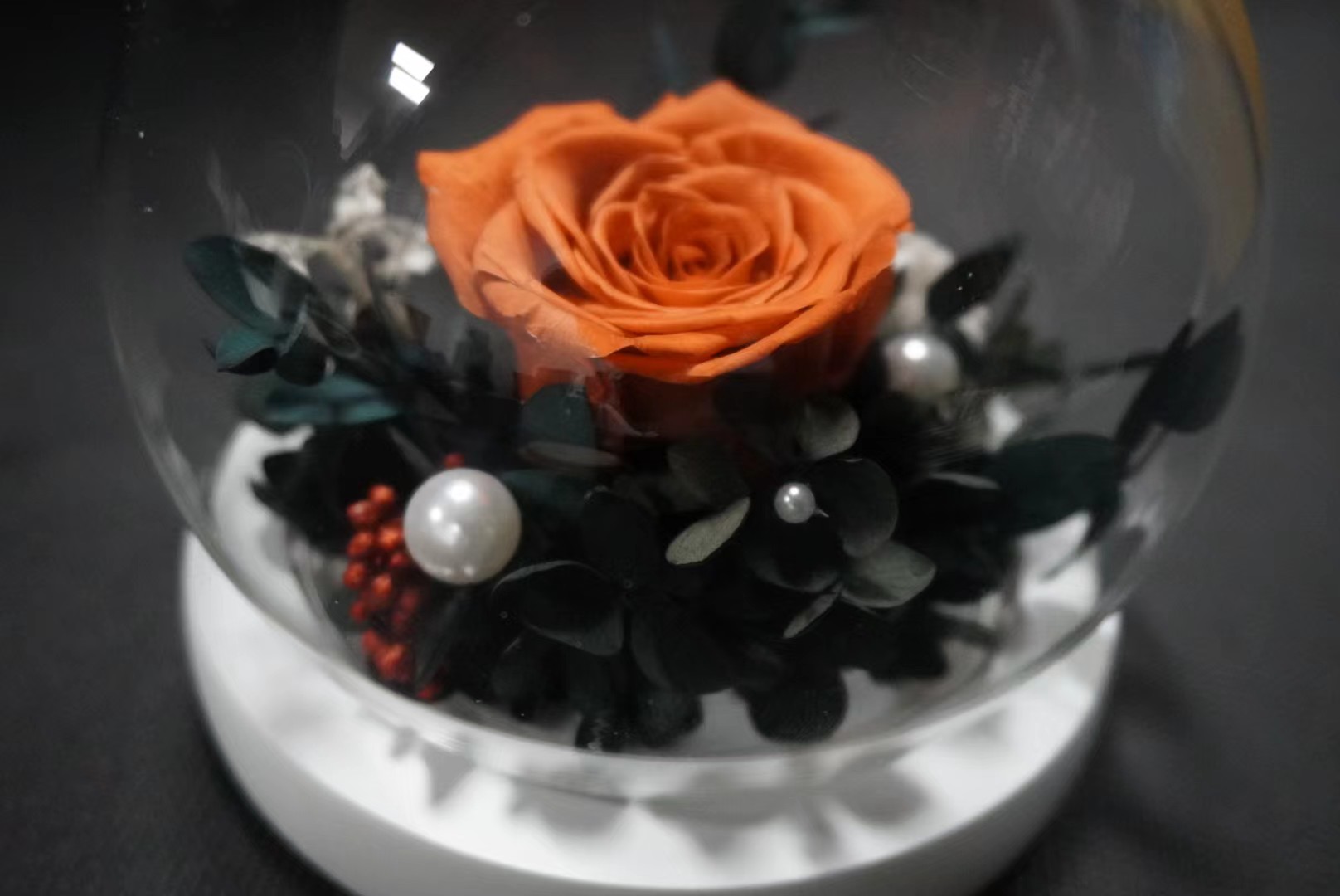 情人节教师节云南永生花玫瑰 玻璃罩透明礼盒 情人节礼物批发香皂花细节图