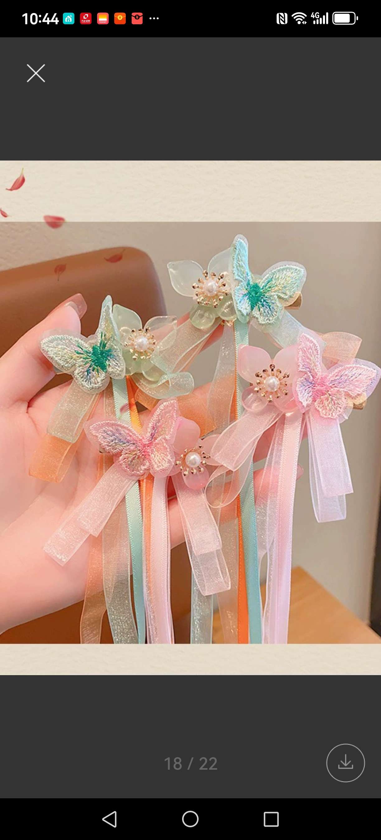 汉服头饰古风发夹头扣女童花朵蝴蝶结飘带流苏侧边对夹中国风古装发饰发箍发箍女夏季百搭详情图4