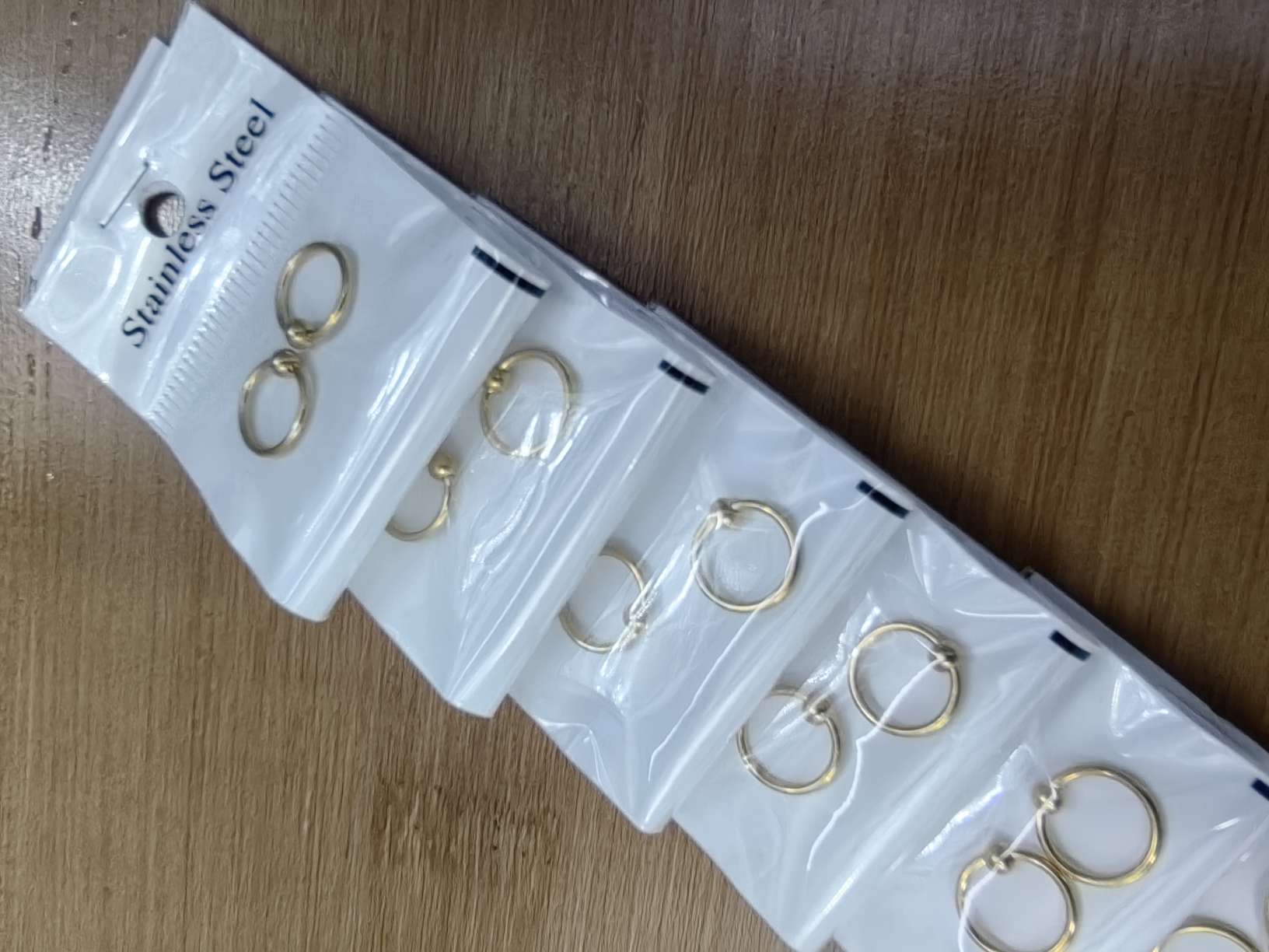 Color-preserving gold stainless steel small ear rings