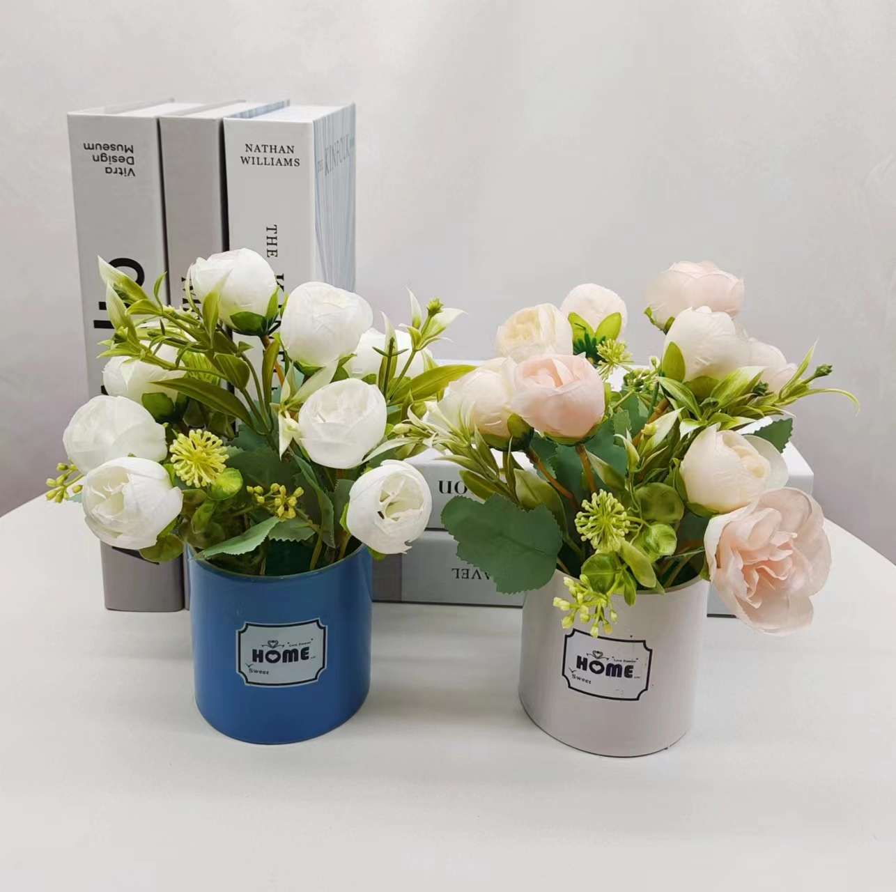 Simulation Flower Set Floor-To-Ceiling Living Room Decoration Interior Decoration Plastic Flower Table Small Bonsai Flower Pot Item Picture