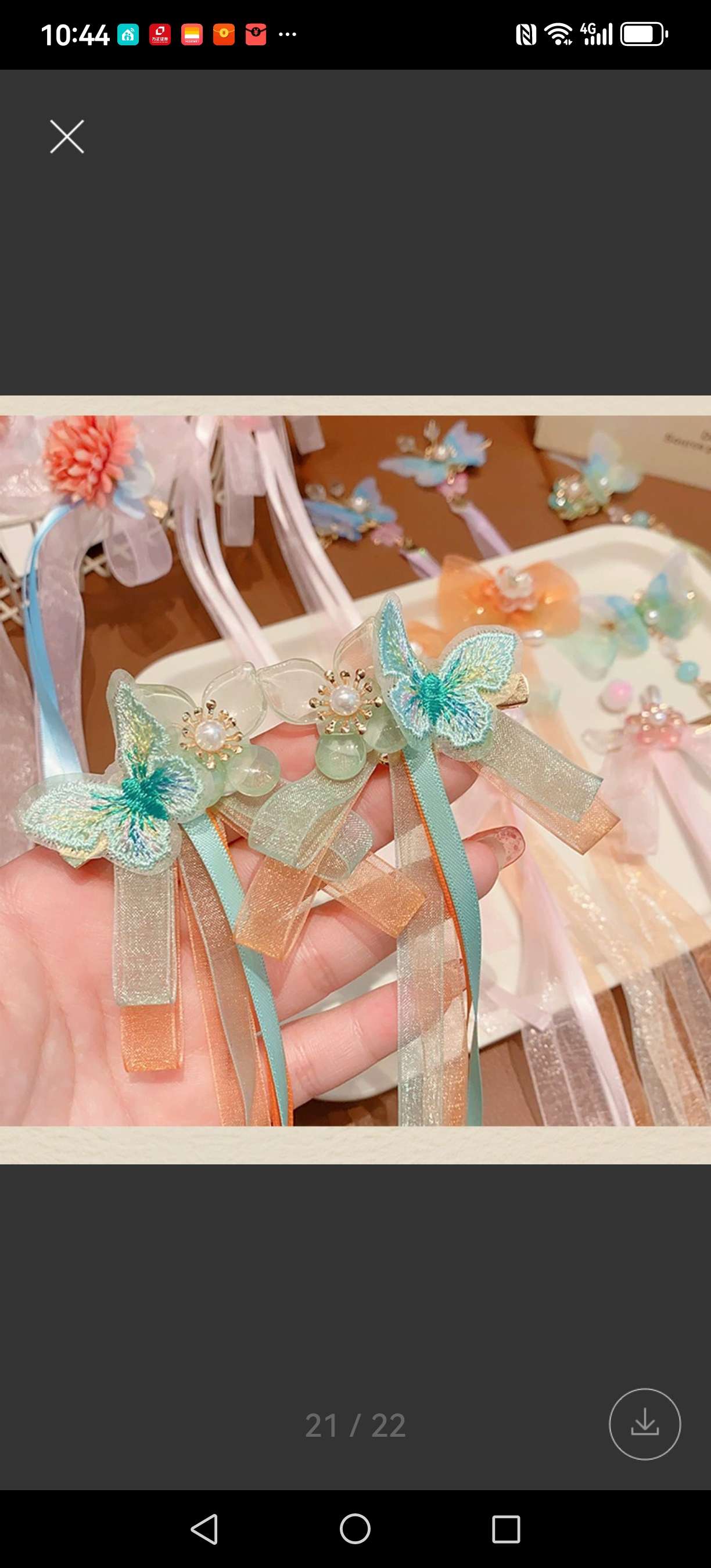 汉服头饰古风发夹头扣女童花朵蝴蝶结飘带流苏侧边对夹中国风古装发饰发箍发箍女夏季百搭详情图8