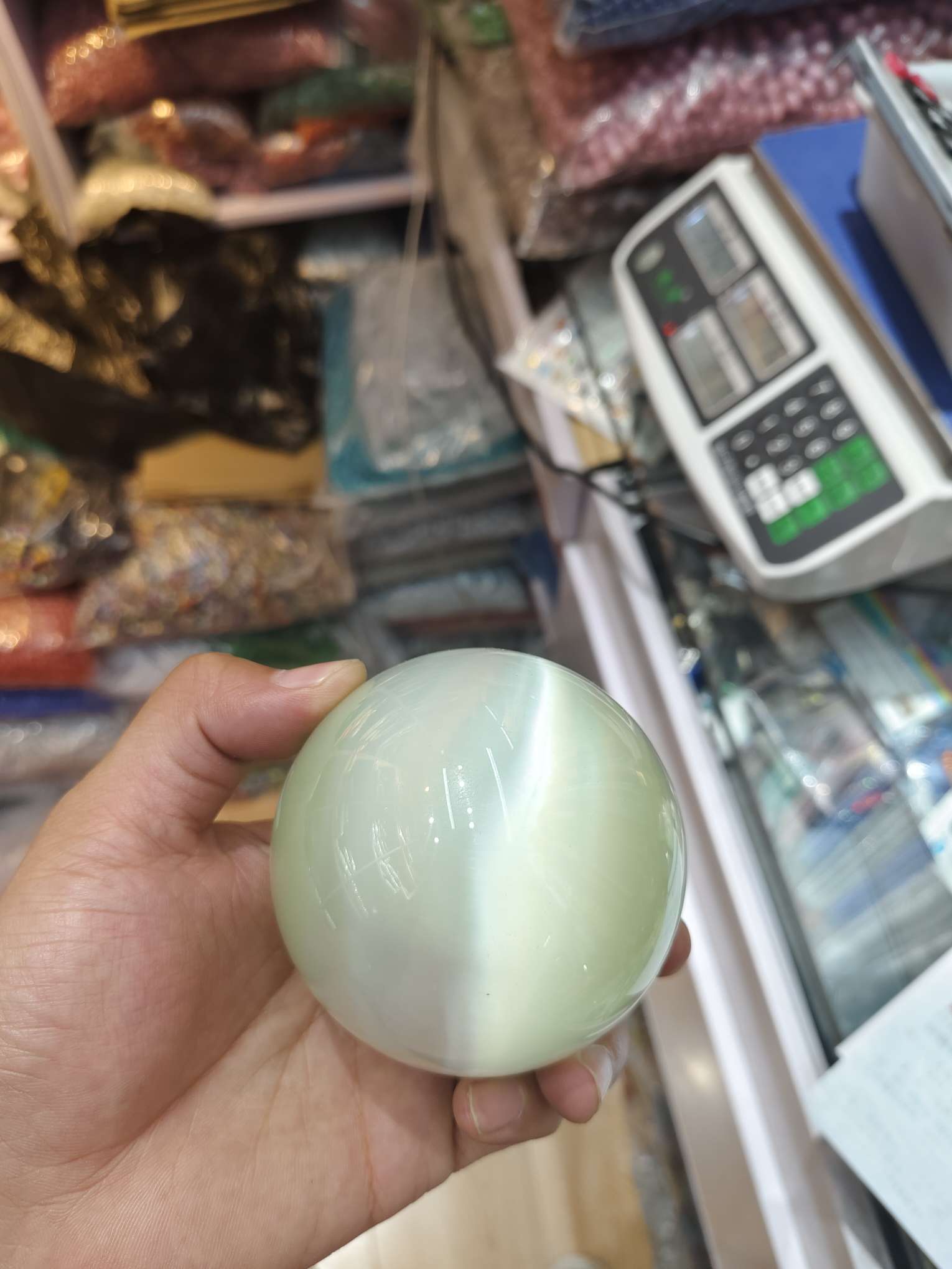 华鑫猫眼石 厂家直销质量保证120MM白色猫眼球100/90/80/70/60/50/40/30/20MM详情图2