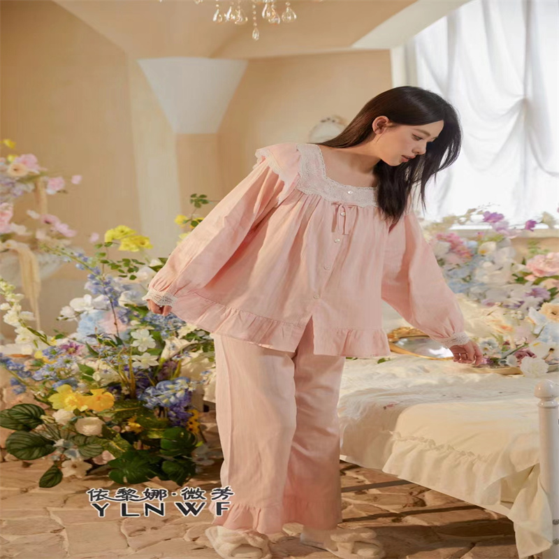 9313韩版宫廷风家居服睡衣 新款舒适透气