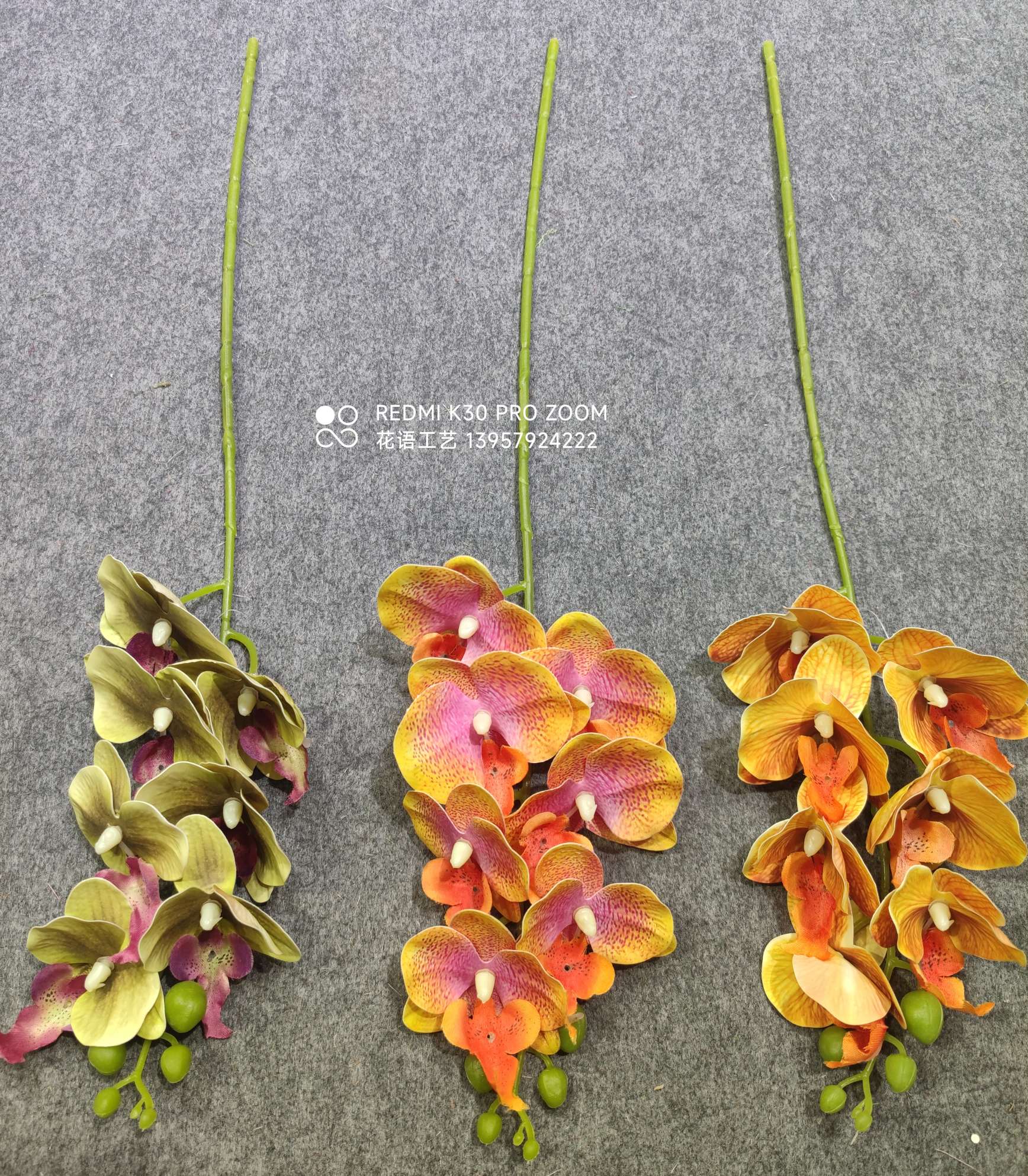 Wedding Flower Arrangement Multicolor Twig Phalaenopsis Cloth Phalaenopsis Simulation Flower Decoration Wedding Arrangement Flower Silk Flower Material