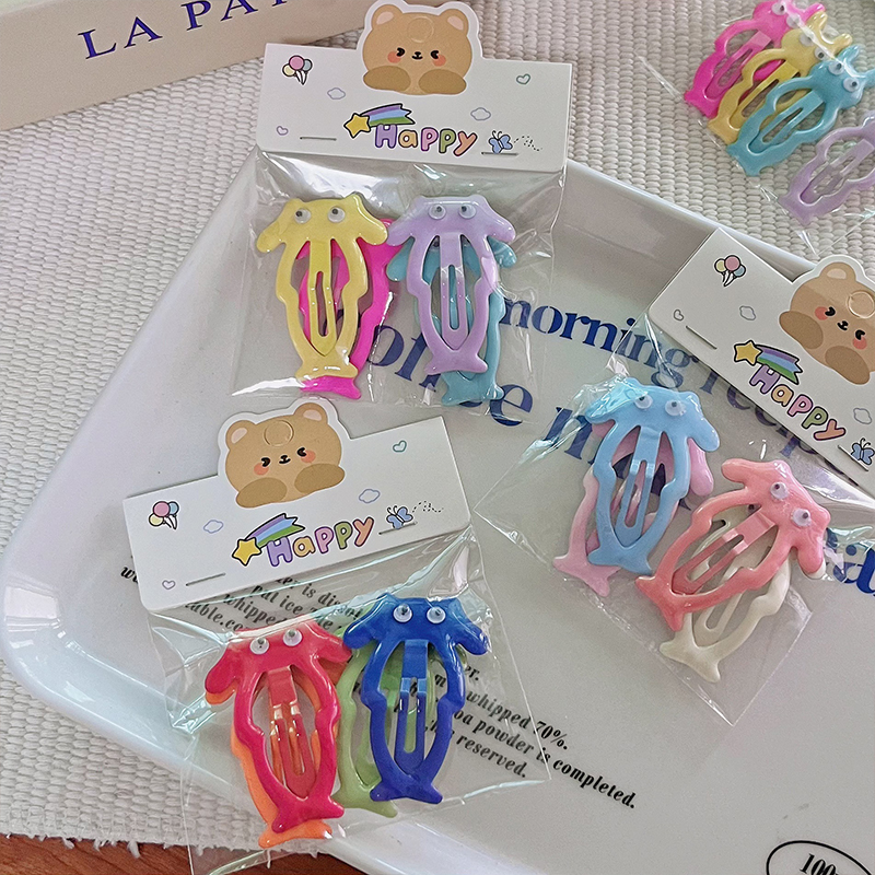 New children's bb clips with cartoon doll patterns, cute hair clips, dopamine headwear, side clips, Japanese-style hair accessories for women Item Picture