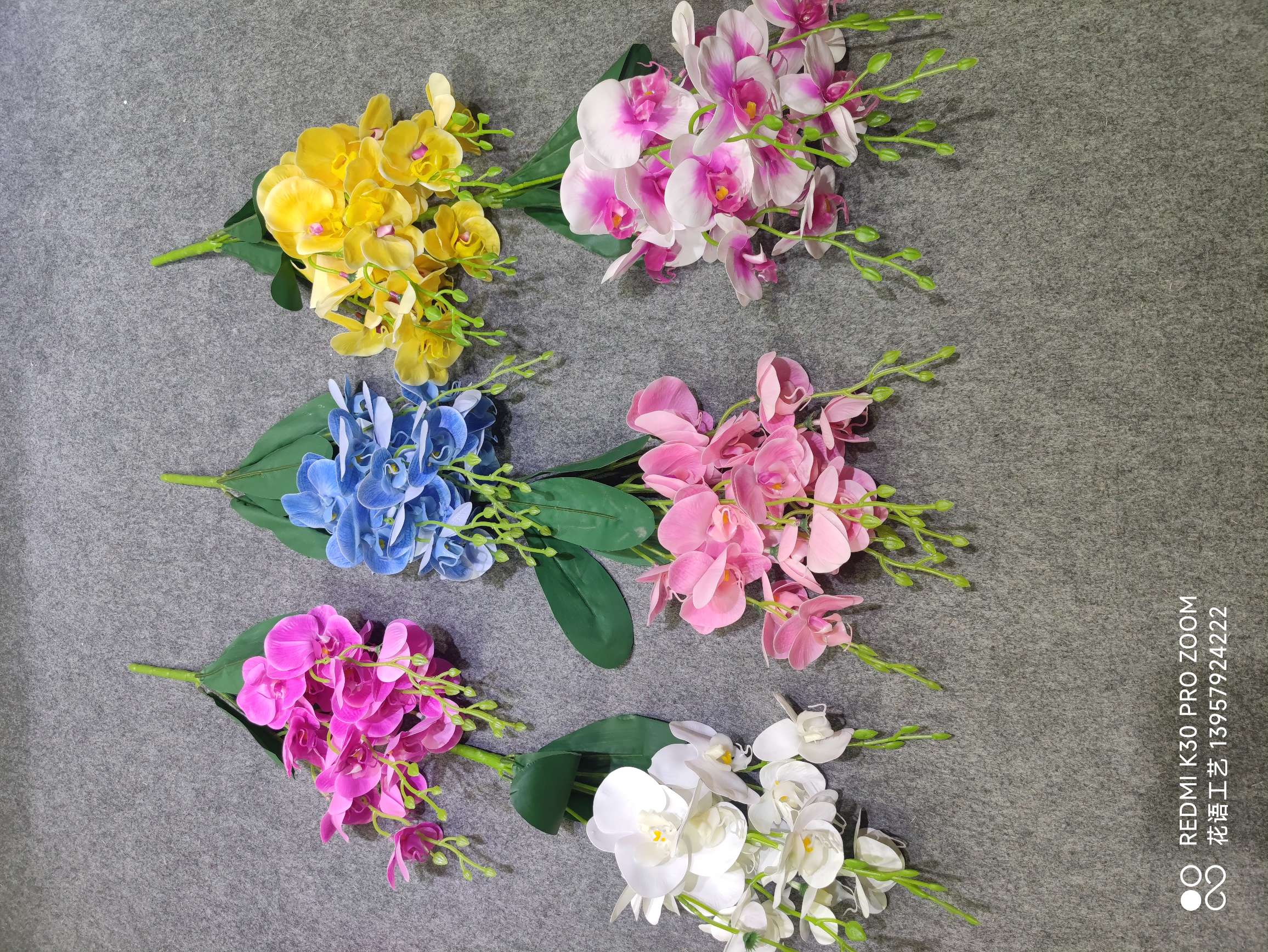 Single Branch Feel Clematis Simulation Flower 3D Printing 3-Head Vine Home Decoration Wedding Flower Arrangement Display Magnolia Flower undefined