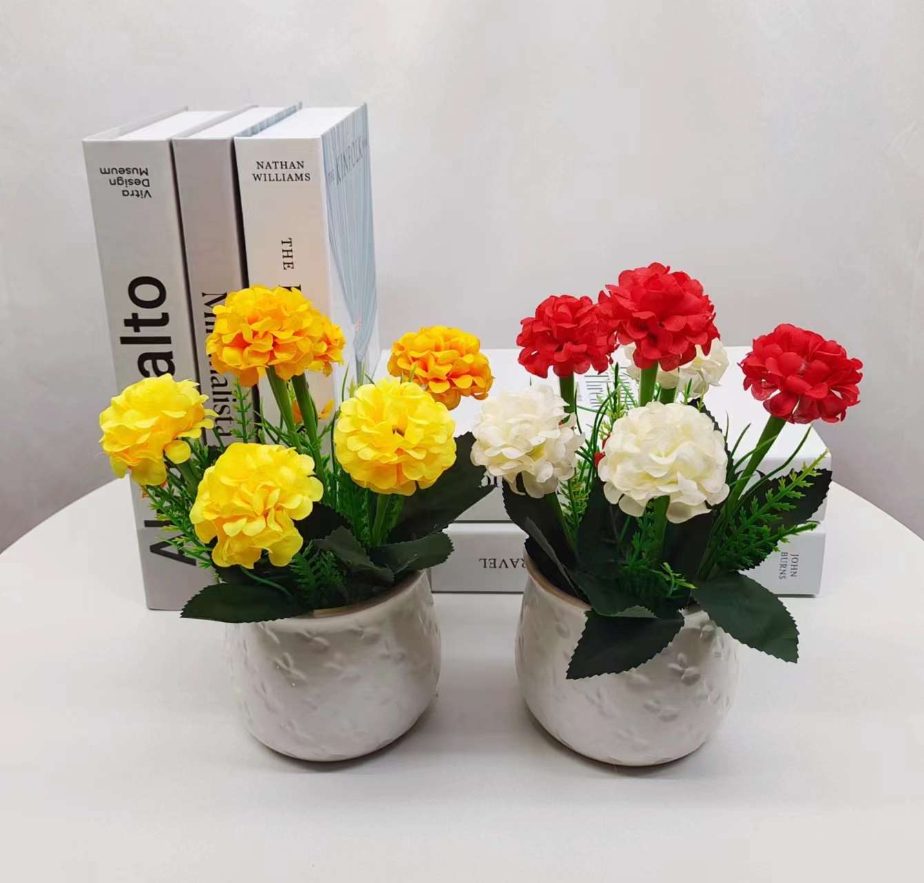 Simulation Flower Set Floor-To-Ceiling Living Room Decoration Interior Decoration Plastic Flower Table Small Bonsai Flower Pot undefined