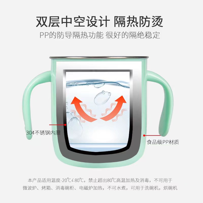L85-M-356 New Creative Bamboo Dragonfly children's scale 304 stainless steel water cup, baby drinking cup Application Scenario