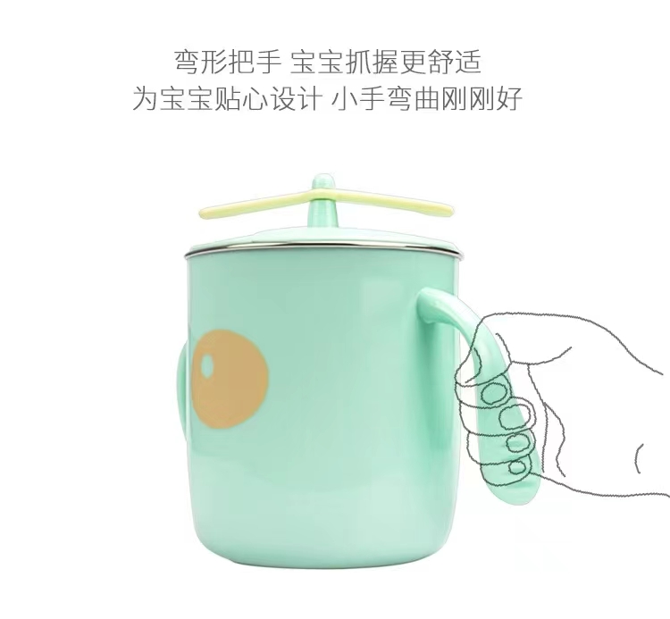 L85-M-356 New Creative Bamboo Dragonfly children's scale 304 stainless steel water cup, baby drinking cup detail image 4