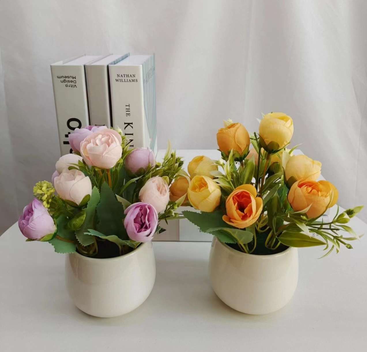 Simulation Flower Set Floor-To-Ceiling Living Room Decoration Interior Decoration Plastic Flower Table Small Bonsai Flower Pot Application Scenario
