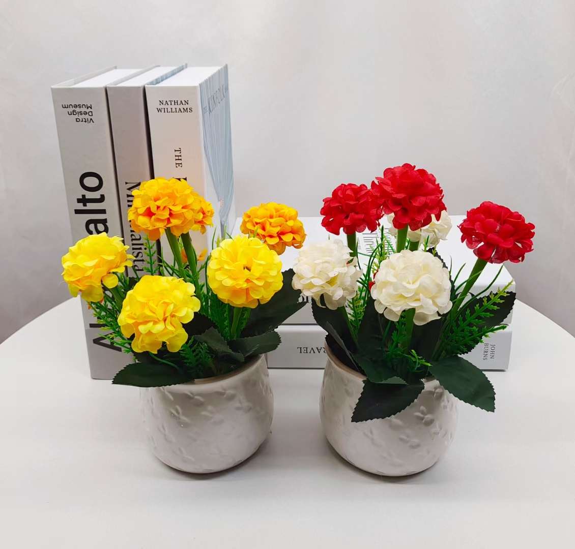 Simulation Flower Set Floor-To-Ceiling Living Room Decoration Interior Decoration Plastic Flower Table Small Bonsai Flower Pot details Picture