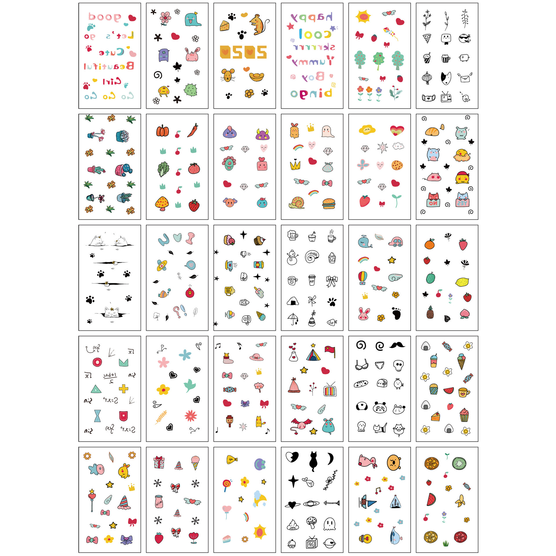 动漫卡通少女风贴纸环宇玩具系列1564836一次性纹身贴纸多款彩色混装玩具贴细节图