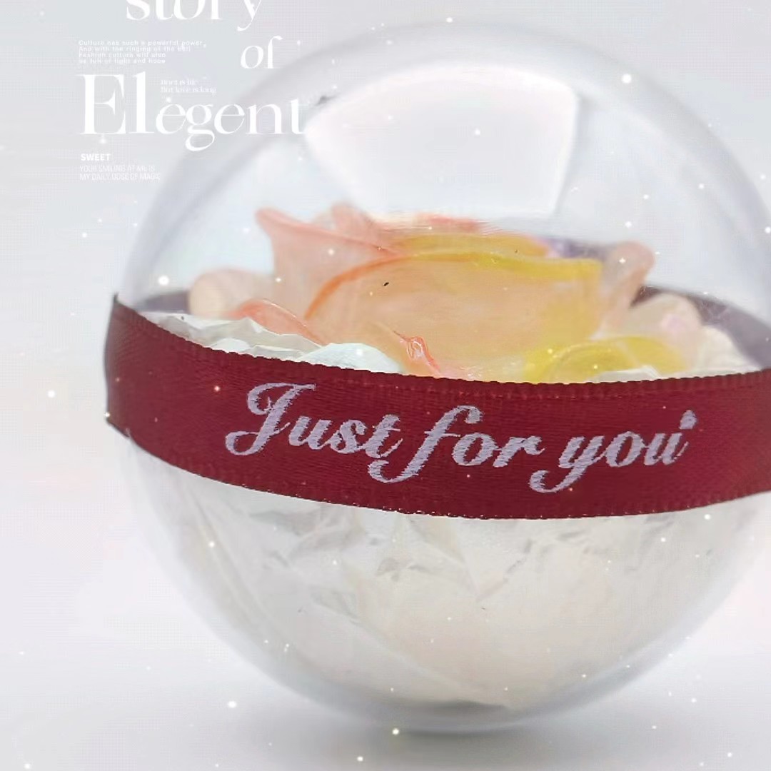 Spherical Valentine's Day and Teachers' Day everlasting flower rose poke ball, new giant acrylic transparent gift box, Valentine's Day gift wholesale, soap in medium size details Picture