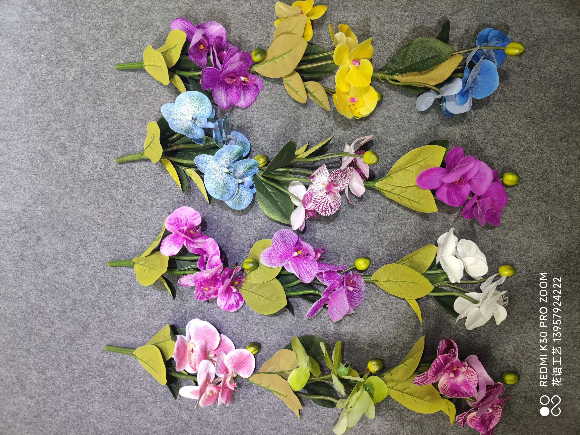 Single Branch Feel Clematis Simulation Flower 3D Printing 3-Head Vine Home Decoration Wedding Flower Arrangement Display Magnolia Flower undefined
