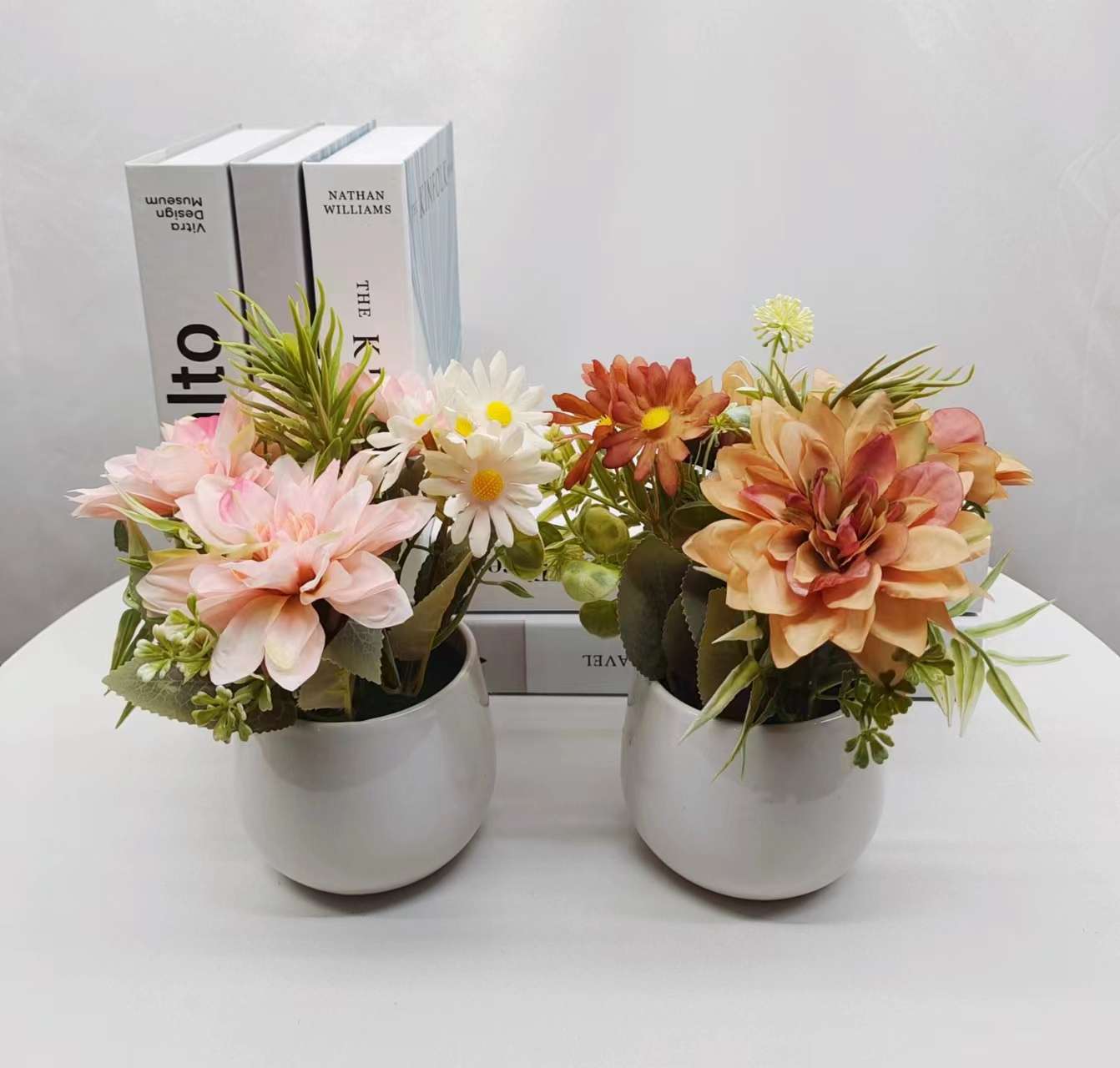 Simulation Flower Set Floor-To-Ceiling Living Room Decoration Interior Decoration Plastic Flower Table Small Bonsai Flower Pot undefined