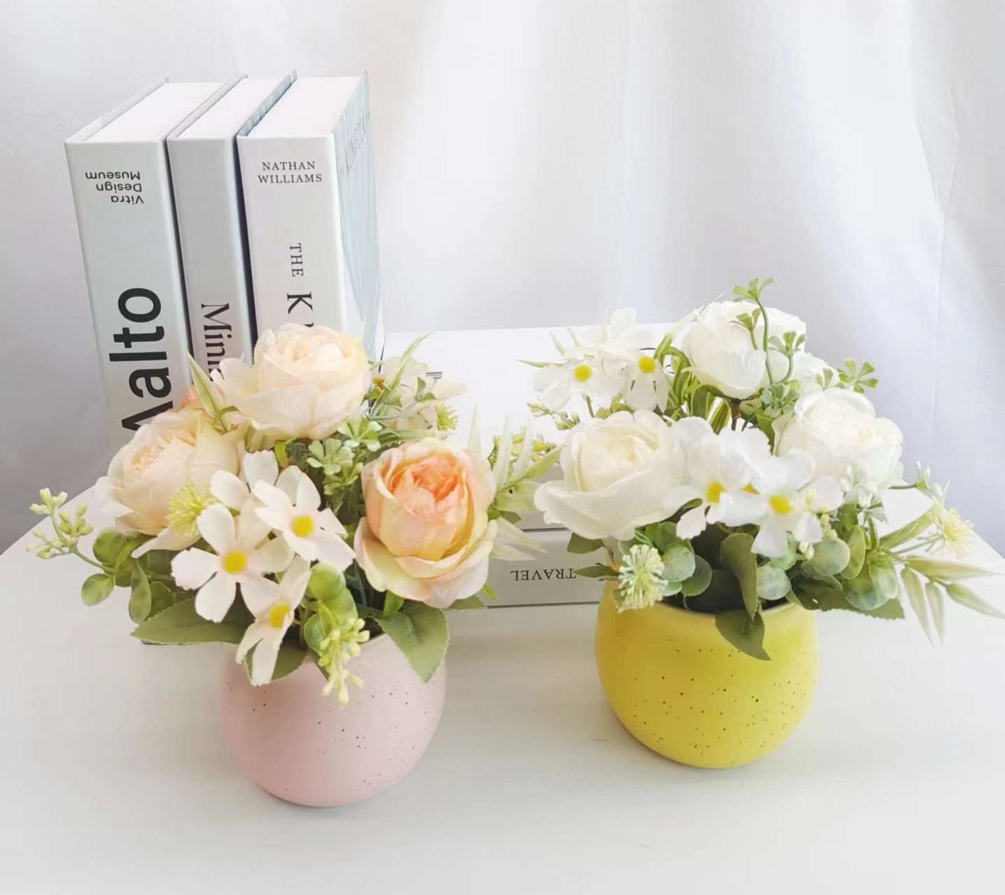 Simulation Flower Set Floor-To-Ceiling Living Room Decoration Interior Decoration Plastic Flower Table Small Bonsai Flower Pot undefined