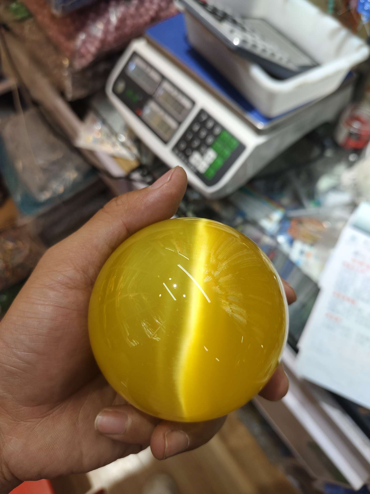 华鑫猫眼石 厂家直销质量保证120MM黄色猫眼球100/90/80/70/60/50/40/30/20MM时尚工艺品详情图4