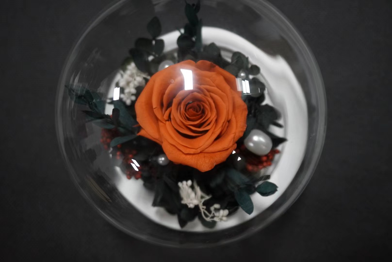 情人节教师节云南永生花玫瑰 玻璃罩透明礼盒 情人节礼物批发香皂花产品图