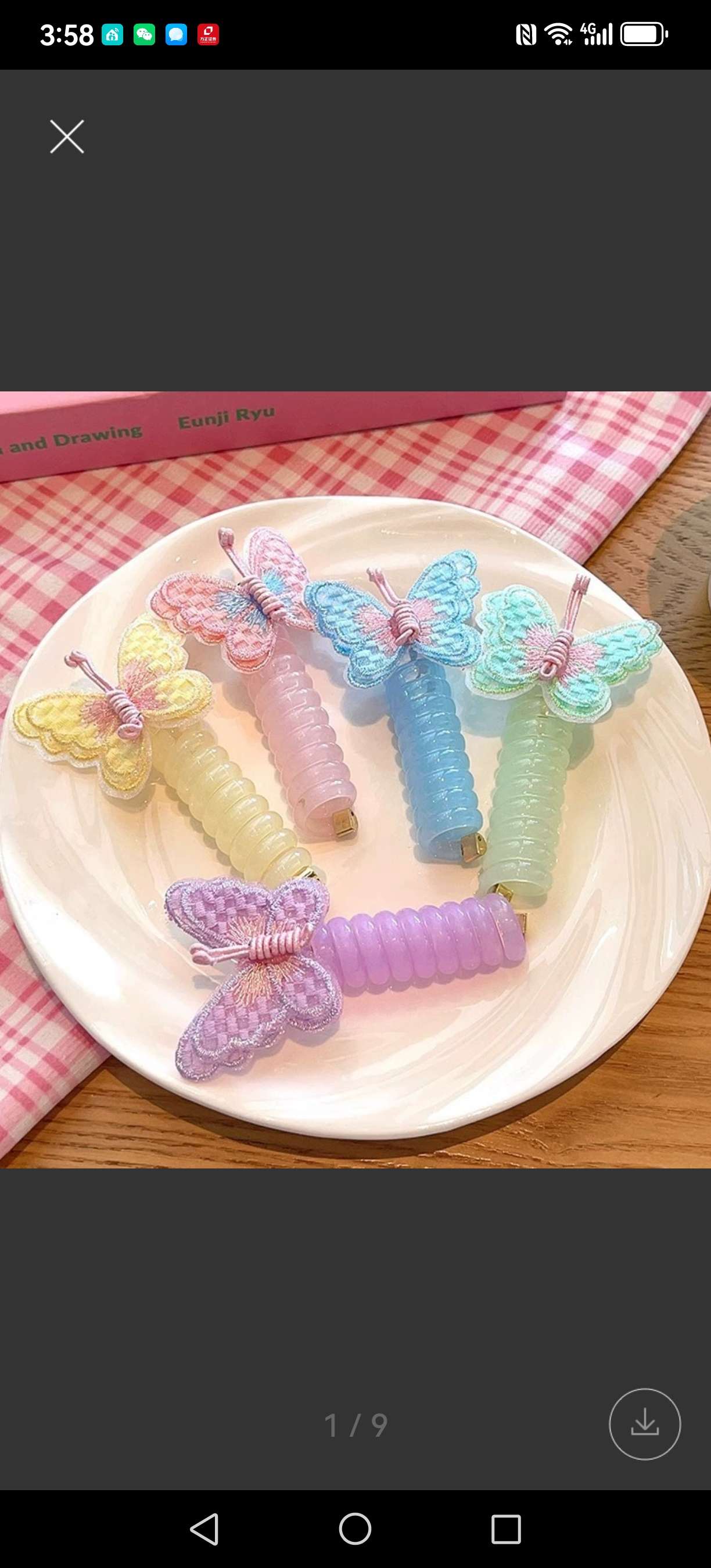 网红爆款儿童电话线蝴蝶发圈头绳女孩可爱皮筋宝宝韩版发束PU发箍发箍女夏季百搭详情图15