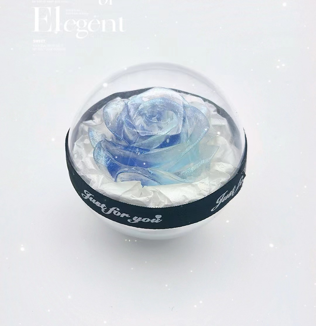 Spherical Valentine's Day and Teachers' Day everlasting flower rose poke ball, new giant acrylic transparent gift box, Valentine's Day gift wholesale, soap in medium size Specification image