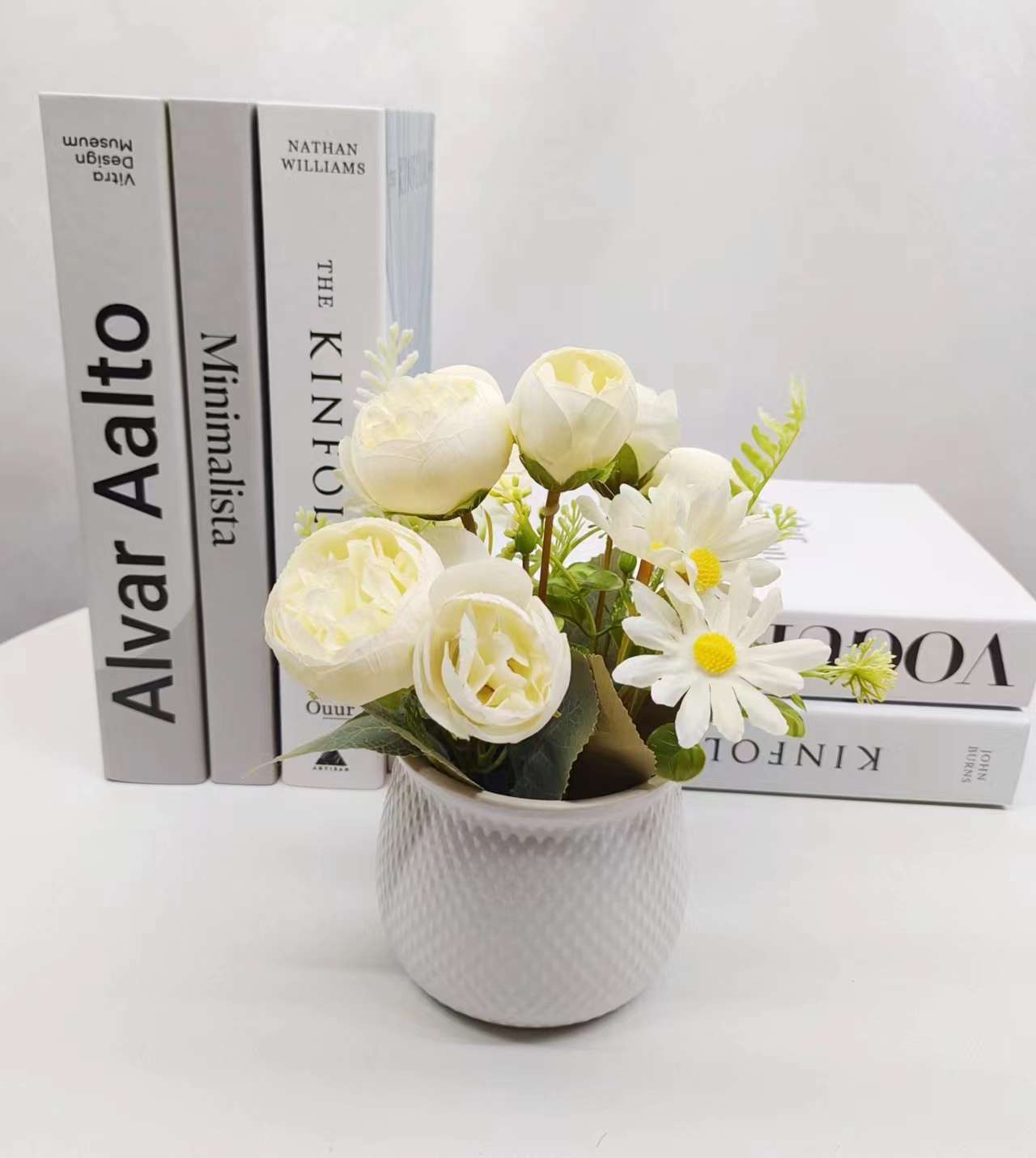 Simulation Flower Set Floor-To-Ceiling Living Room Decoration Interior Decoration Plastic Flower Table Small Bonsai Flower Pot undefined