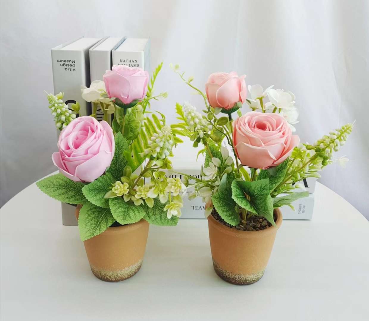 Simulation Flower Set Floor-To-Ceiling Living Room Decoration Interior Decoration Plastic Flower Table Small Bonsai Flower Pot Specification drawing