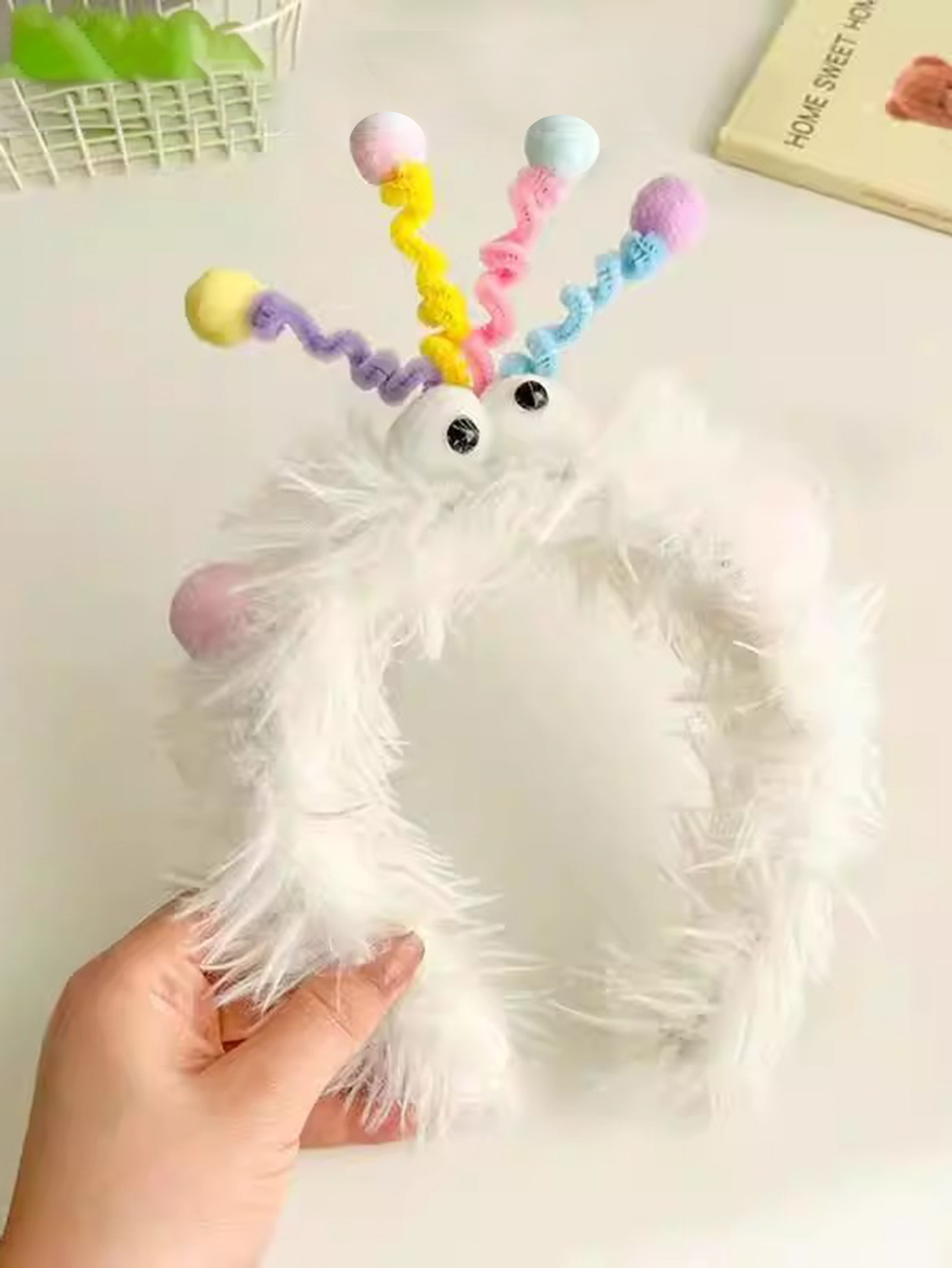 新款扭扭棒卡通搞怪发箍可爱彩色头箍潮流时尚百搭热销毛绒头发饰详情3