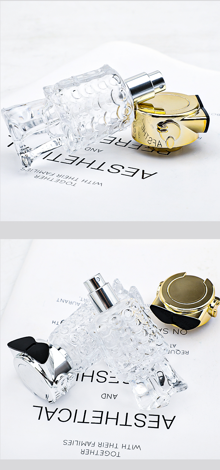 厂家现货100ml香水瓶卡口女版机器人透明玻璃瓶按压喷雾玻璃空瓶详情6