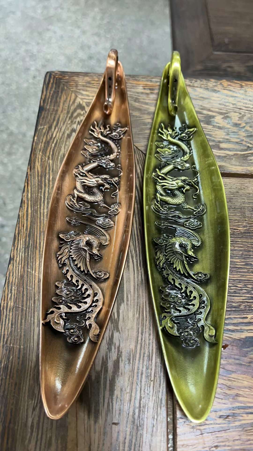 金属工艺品小香炉宣德炉 盘香炉 龙凤精致装饰品