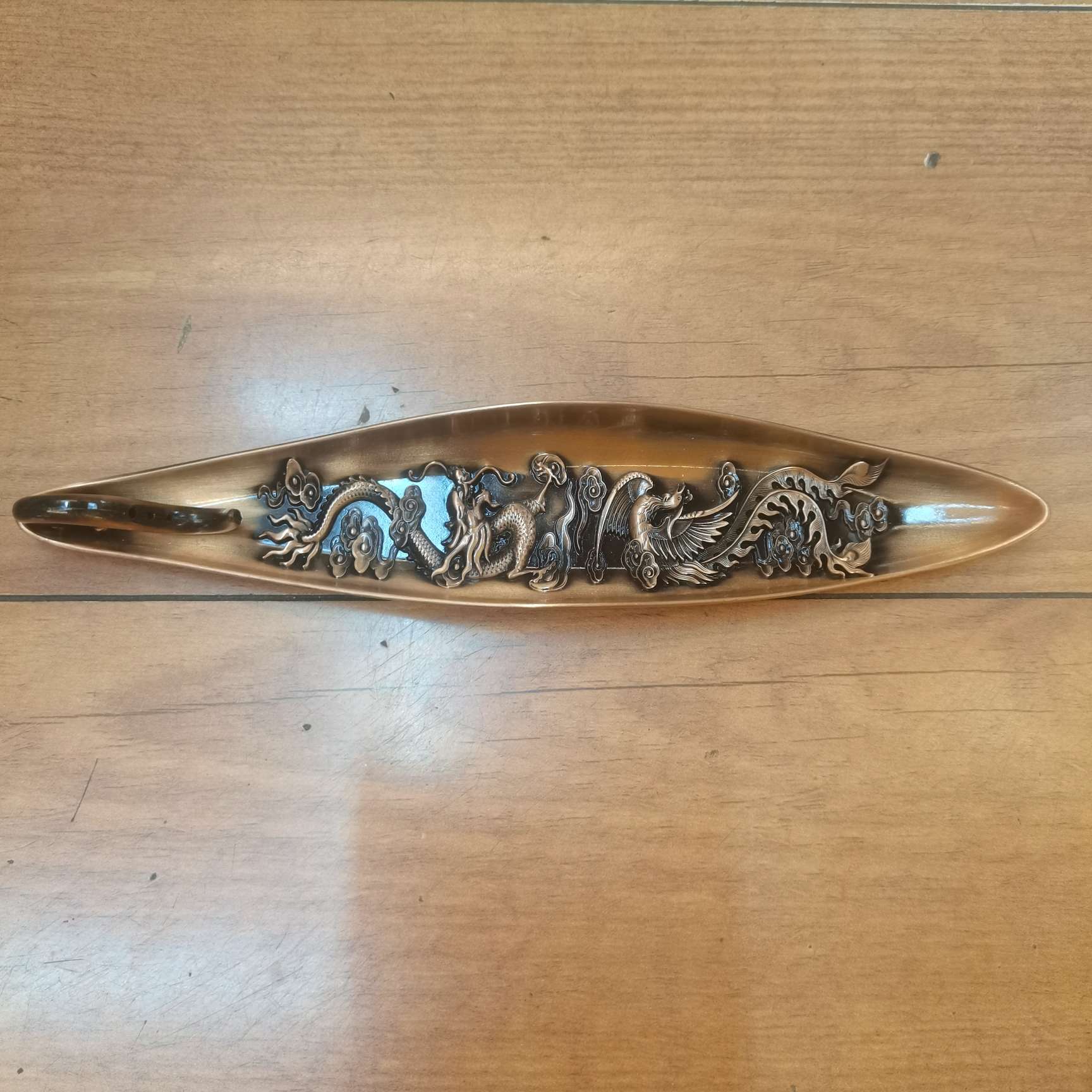 Metal handicrafts, small incense burner, Xuande incense tray, incense burner, dragon and phoenix exquisite decorative items details Picture