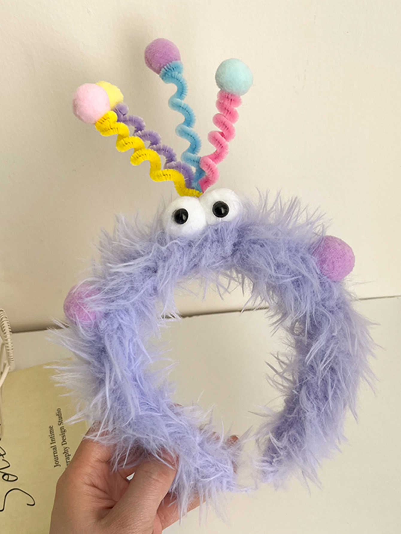 新款扭扭棒卡通搞怪发箍可爱彩色头箍潮流时尚百搭热销毛绒头发饰详情6