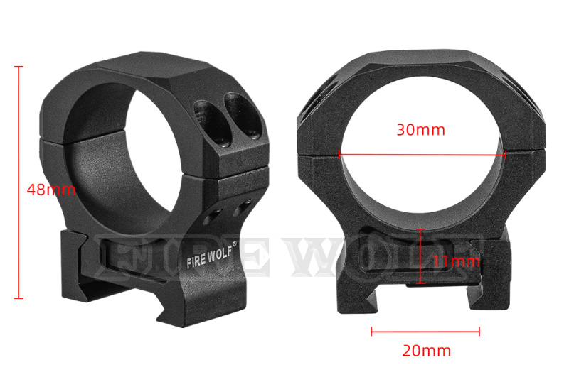330196 Fire wolf 火狼 高品质7075材质瞄准器夹具30mm中宽支架20mm 望远镜瞄夹具详情3