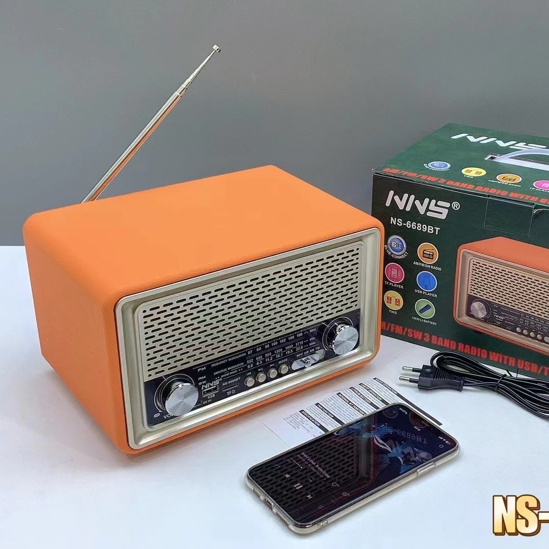 新品上市！NS-6689BT 多功能便携式 复古收音机蓝牙音箱，音质超赞！！！