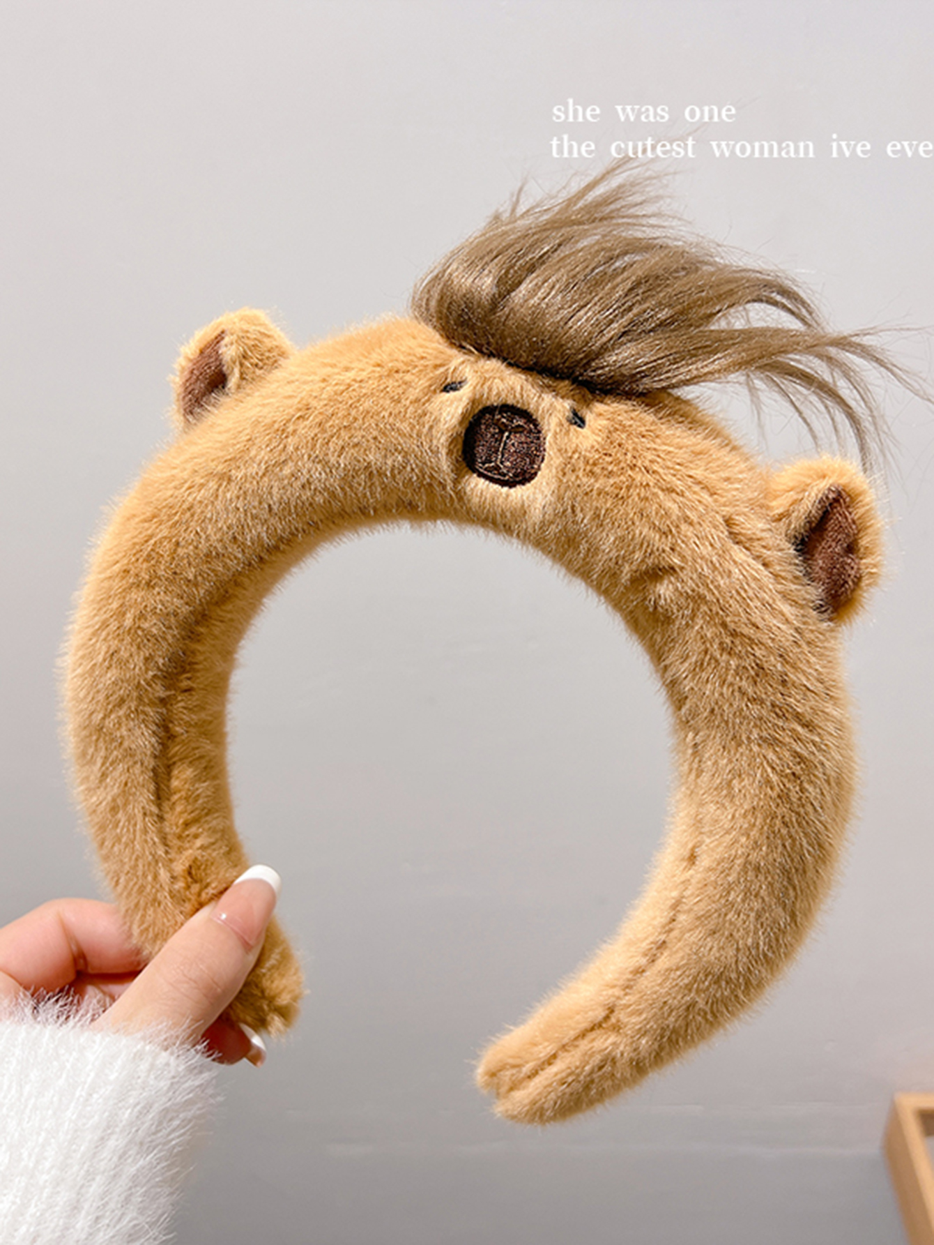 毛绒卡皮巴拉发箍女洗脸水豚高颅顶头箍儿童头饰品秋冬发饰女夏季百搭女孩发箍动物详情4