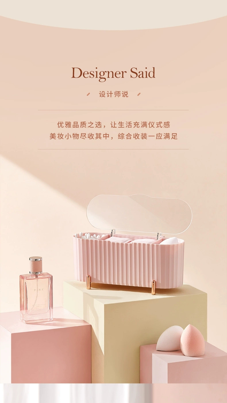 L40-LSHZ123 Makeup brush storage, dust-proof lipstick, loose powder brush bucket, dressing table shelf, cosmetics storage detail image 5