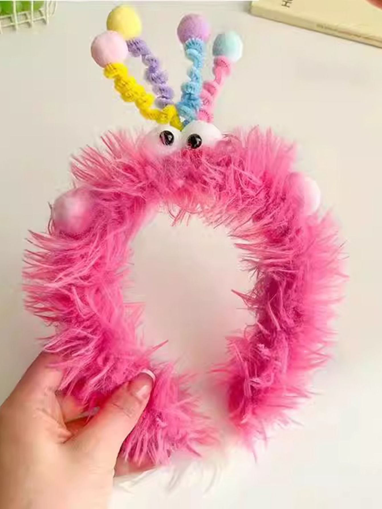 新款扭扭棒卡通搞怪发箍可爱彩色头箍潮流时尚百搭热销毛绒头发饰详情5