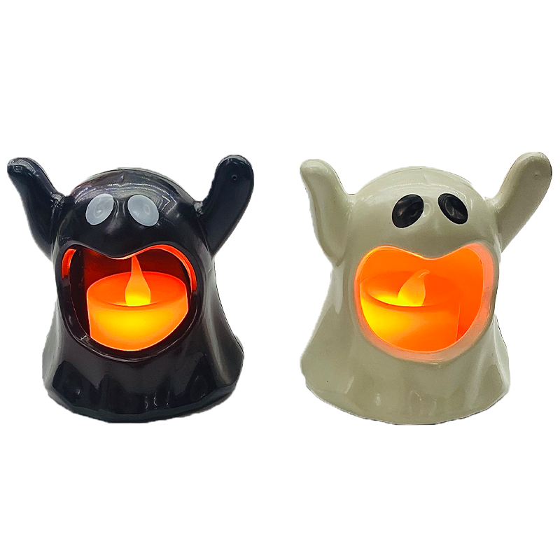 万圣节蜡烛摆件 桌面氛围装饰蜡烛 幽灵烛台氛围灯详情1