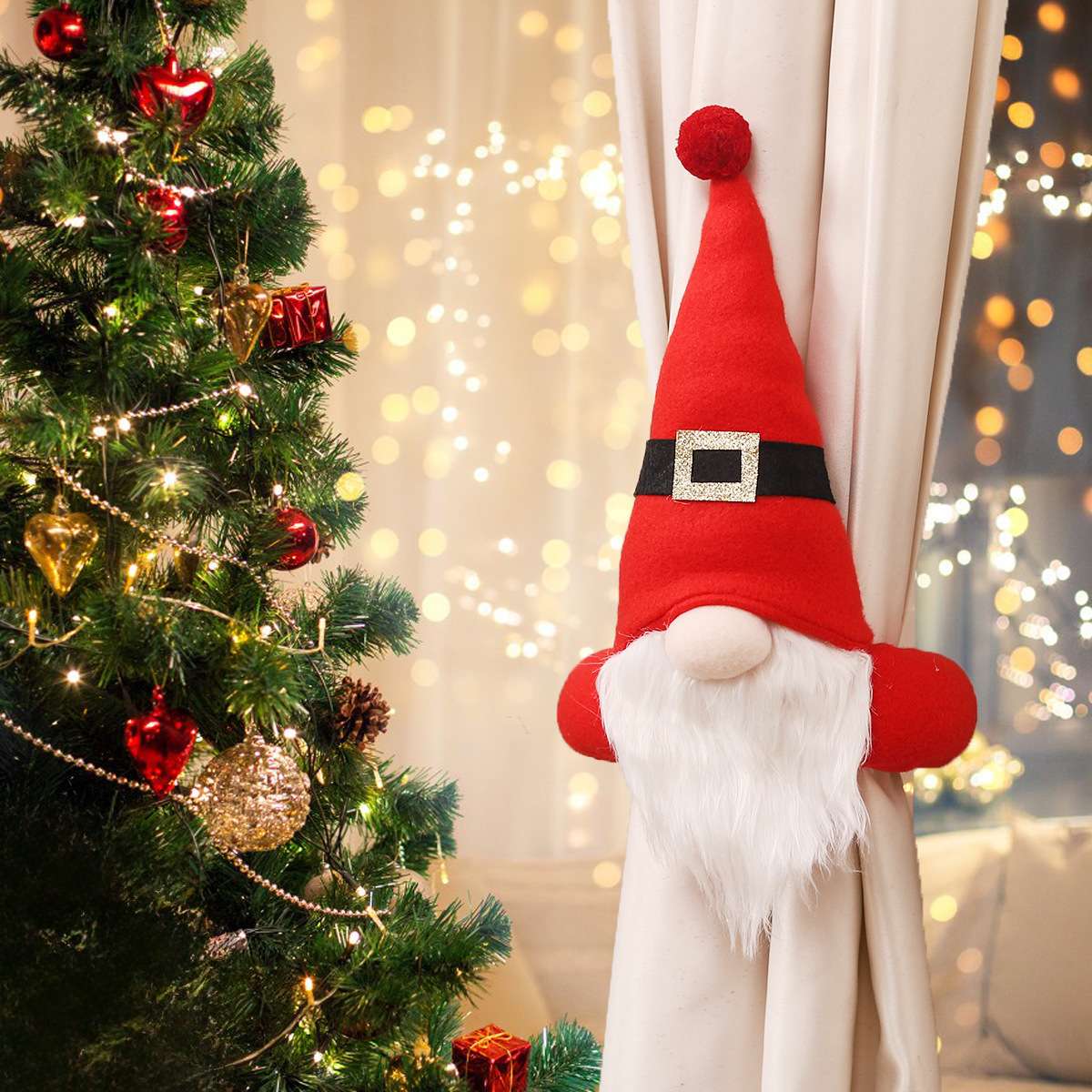 小小光圣诞新品  圣诞节装饰品 室内窗帘装饰 立体圣诞老人圣诞窗帘扣 家庭圣诞节气氛装扮详情图7