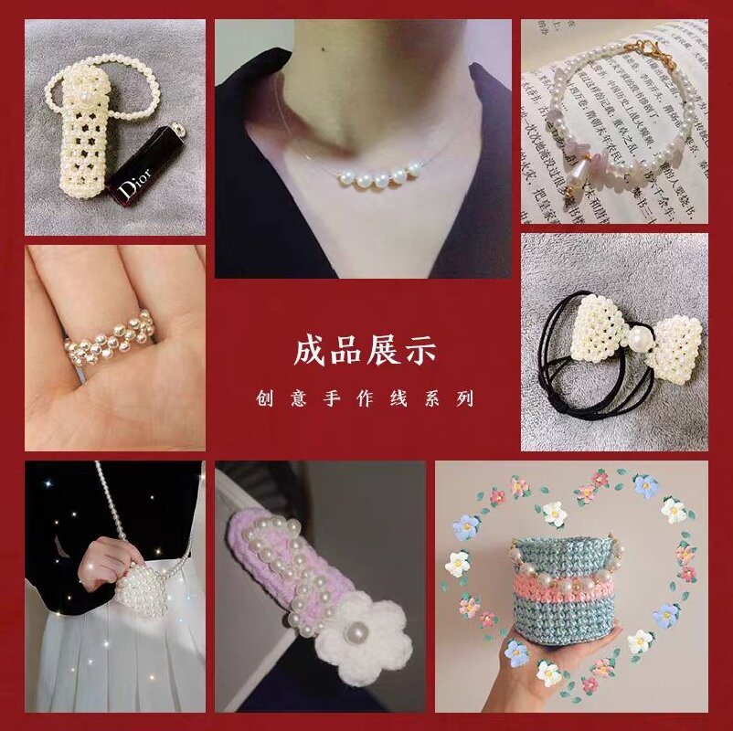 Hilo de pesca con cuentas hilo de pesca sin estiramiento hilo de pesca transparente hilo diy hecho a mano cuerda con cuentas collar cuerda Item Picture