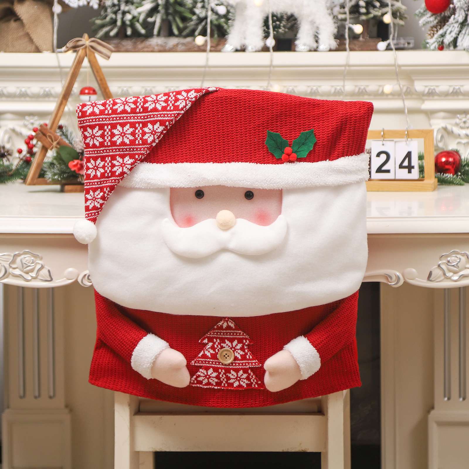 跨境新品 圣诞节立体公仔 椅子套圣诞老人座椅套 卡通防尘套，桌椅套详情图8