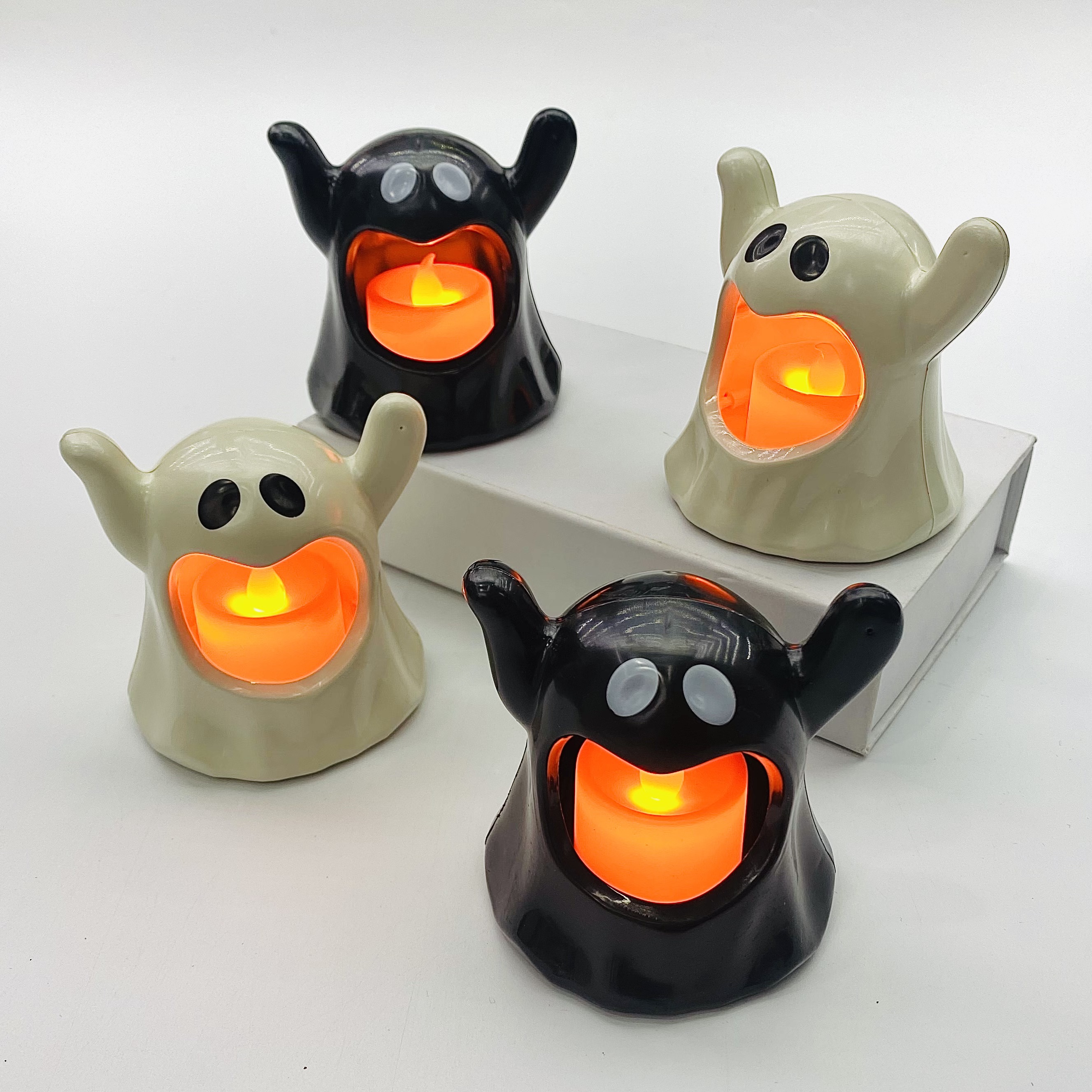 万圣节蜡烛摆件 桌面氛围装饰蜡烛 幽灵烛台氛围灯详情6