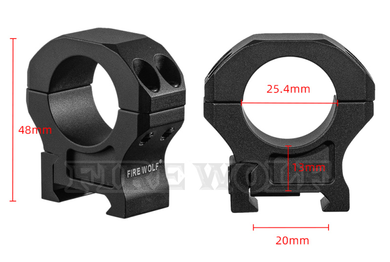 330194 Fire wolf 火狼 高品质7075材质瞄准器夹具25.4mm中宽支架20mm 望远镜瞄夹具详情4