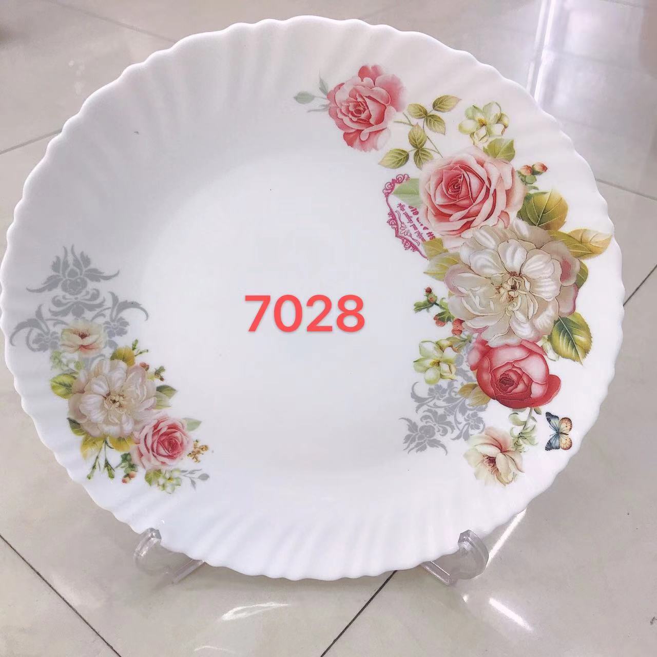 10.5寸白玉钢化玻璃盘  耐热盘