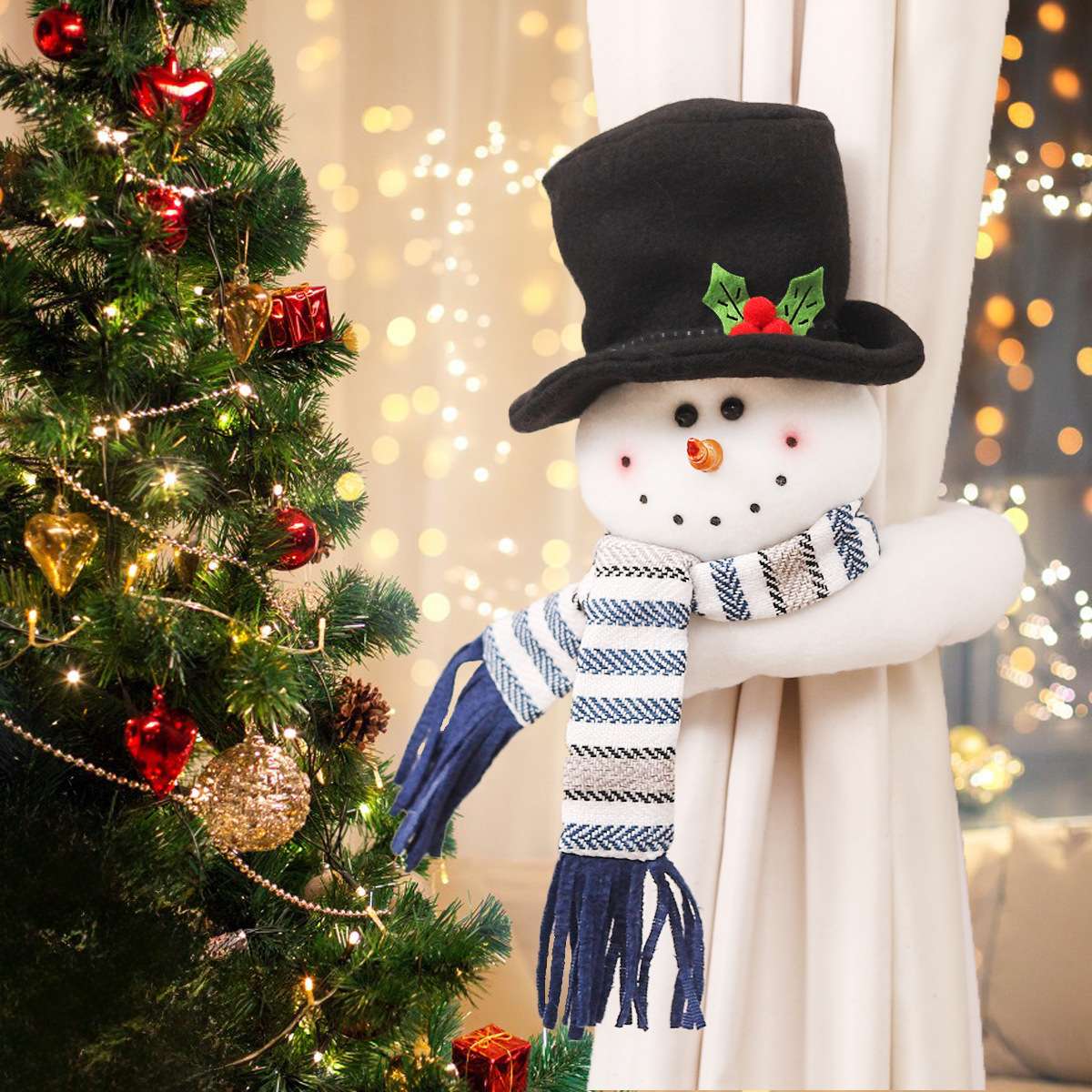 小小光圣诞新品  圣诞节装饰品 室内窗帘装饰 立体圣诞老人圣诞窗帘扣 家庭圣诞节气氛装扮详情图8