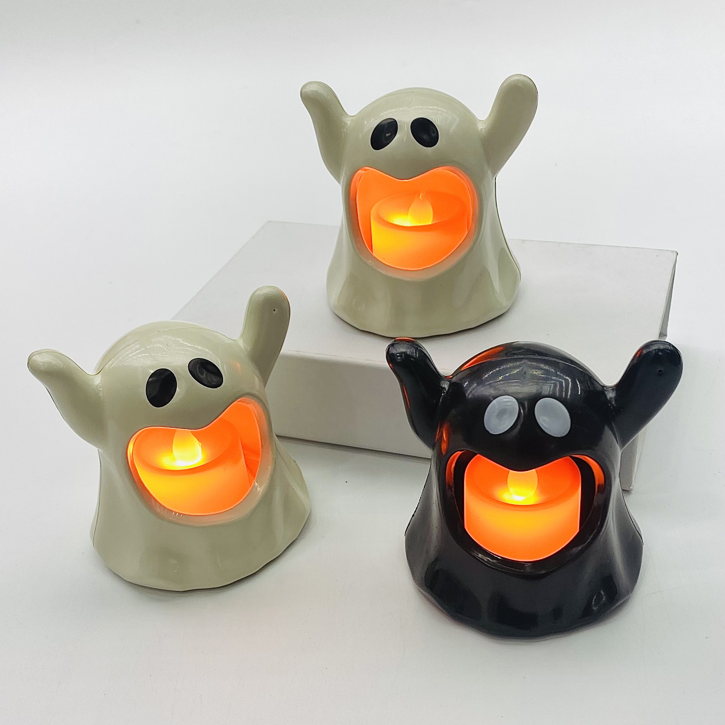 万圣节蜡烛摆件 桌面氛围装饰蜡烛 幽灵烛台氛围灯详情5