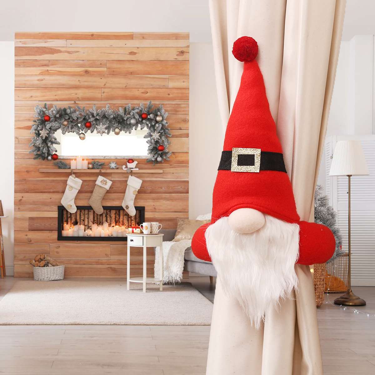 小小光圣诞新品  圣诞节装饰品 室内窗帘装饰 立体圣诞老人圣诞窗帘扣 家庭圣诞节气氛装扮详情图5