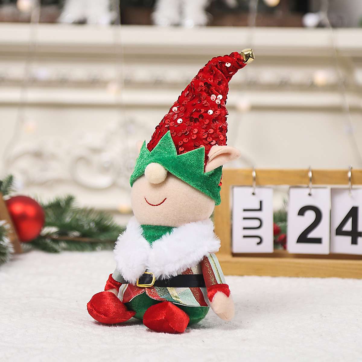 小小光圣诞新品  圣诞节装饰品  无脸娃娃公仔摆件 精灵玩偶 侏儒地精摆饰 桌面装扮道具详情图4