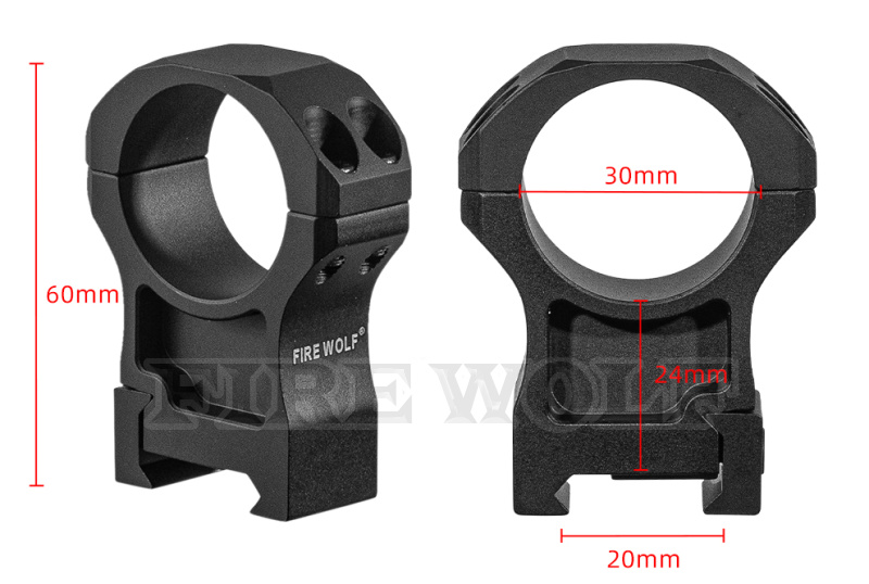 330198 Fire wolf 火狼 高品质7075材质瞄准器夹具30mm超高宽支架20mm 望远镜瞄夹具详情4